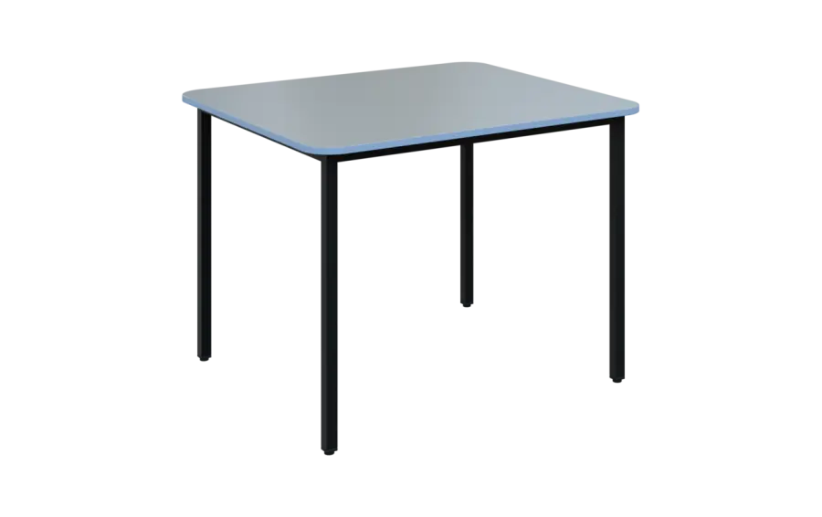 JSBR 90N Jídelní stůl 900 x 900 mm, deska šedá s hranou blankyt / podnož černá